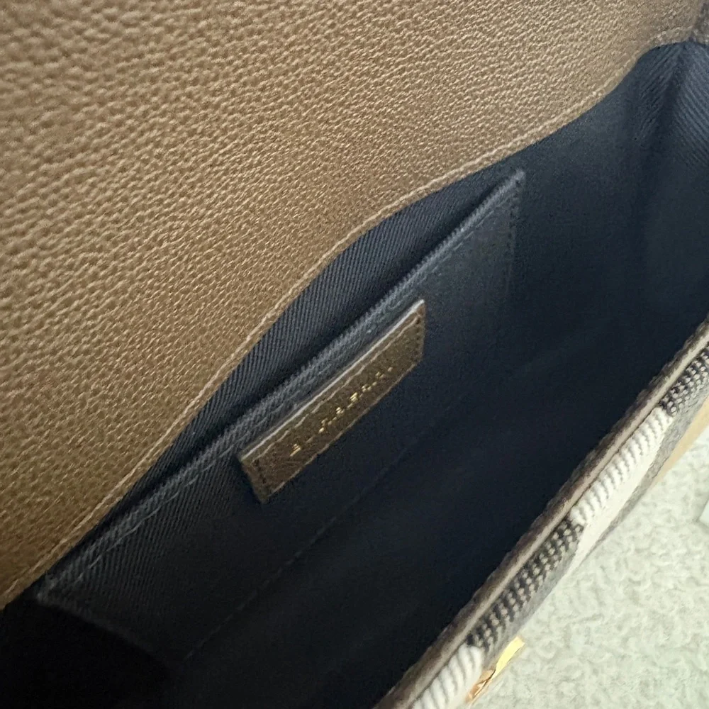 Burberry Brown Leather Crossbody Bag with Signature Check NEW EBONY BROWN - Picture 8 of 10